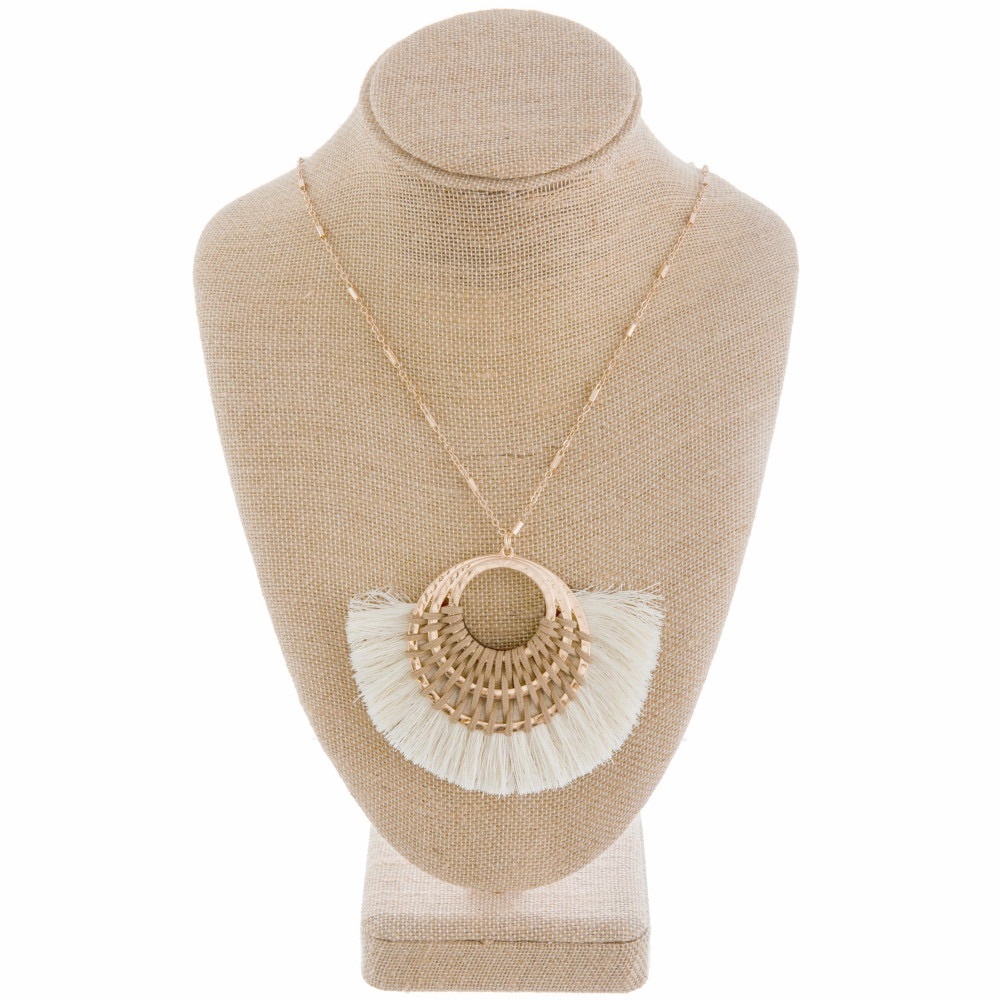 Tan Fringe Necklace